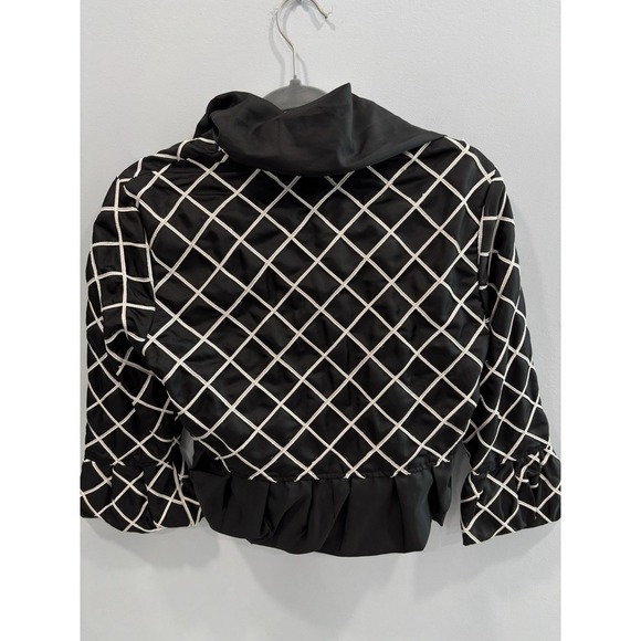 NEW Samuel Dong Quilted Cropped Jacket Size S Black White Grid Print Avant-garde - Picture 2 of 8